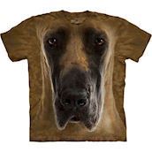 T-shirt med k�mpe Grand Danois ansigt