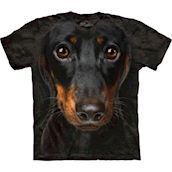 T-shirt med k�mpe Gravhund ansigt