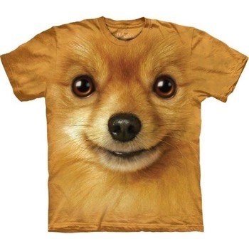 T-shirt med k�mpe Pomeraner ansigt