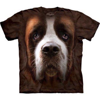 T-shirt med k�mpe Sankt Bernhard ansigt