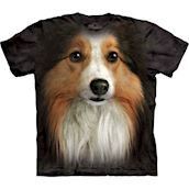 T-shirt med k�mpe Sheltie ansigt