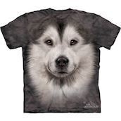 T-shirt med Alaskan Malamute ansigt