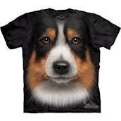 T-shirt med Australian Shepherd ansigt