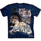 T-shirts med vilde katte collage