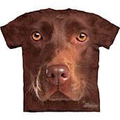 T-shirt med k�mpe Brun Labrador ansigt