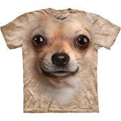T-shirt med k�mpe Chihuahua ansigt