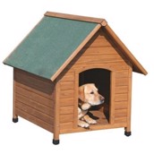 Hundehus med skr�tag og tagpap i asfalt, large