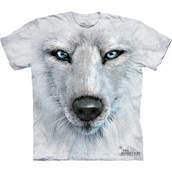 Hvid ulv ansigt t-shirt