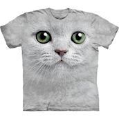 T-shirt med k�mpe hvid kat