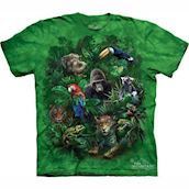 T-shirt med jungle dyr collage