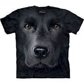 T-shirt med k�mpe Sort Labrador ansigt