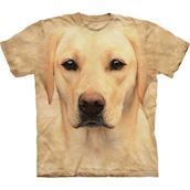 T-shirt med k�mpe Gul Labrador ansigt