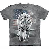 T-shirt med patriotisk hvid tiger