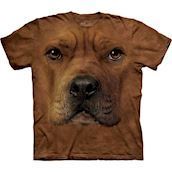 T-shirt med k�mpe Staffordshire Terrier ansigt