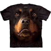 T-shirt med k�mpe Rottweiler ansigt