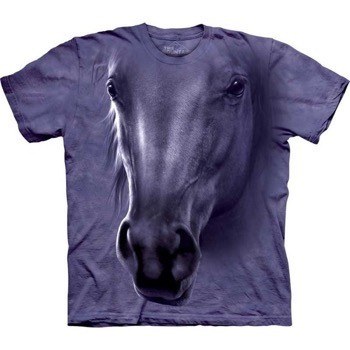 T-shirt med stort heste ansigt