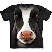 T-shirt med k�mpe sort ko hoved