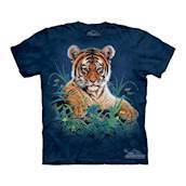 T-shirts med tiger unge i gr�s