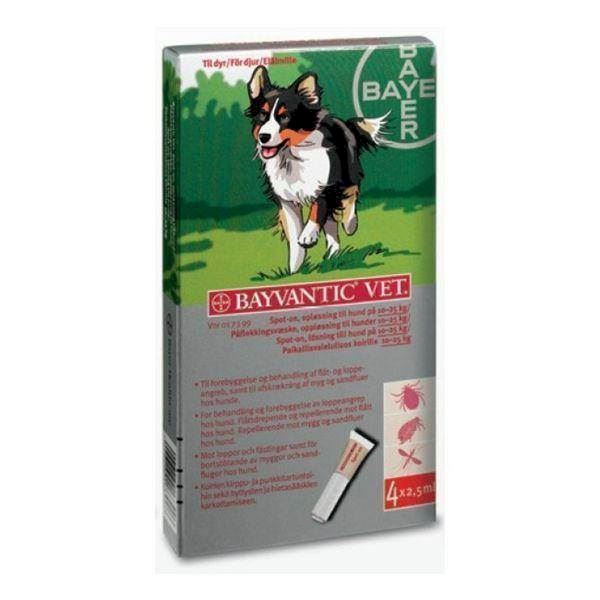 Køb Bayvantic loppemiddel til hunde på 10-25