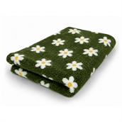 Vetbed Non-Slip,  Grøn m/blomster, 75 x 100 cm, 22 mm