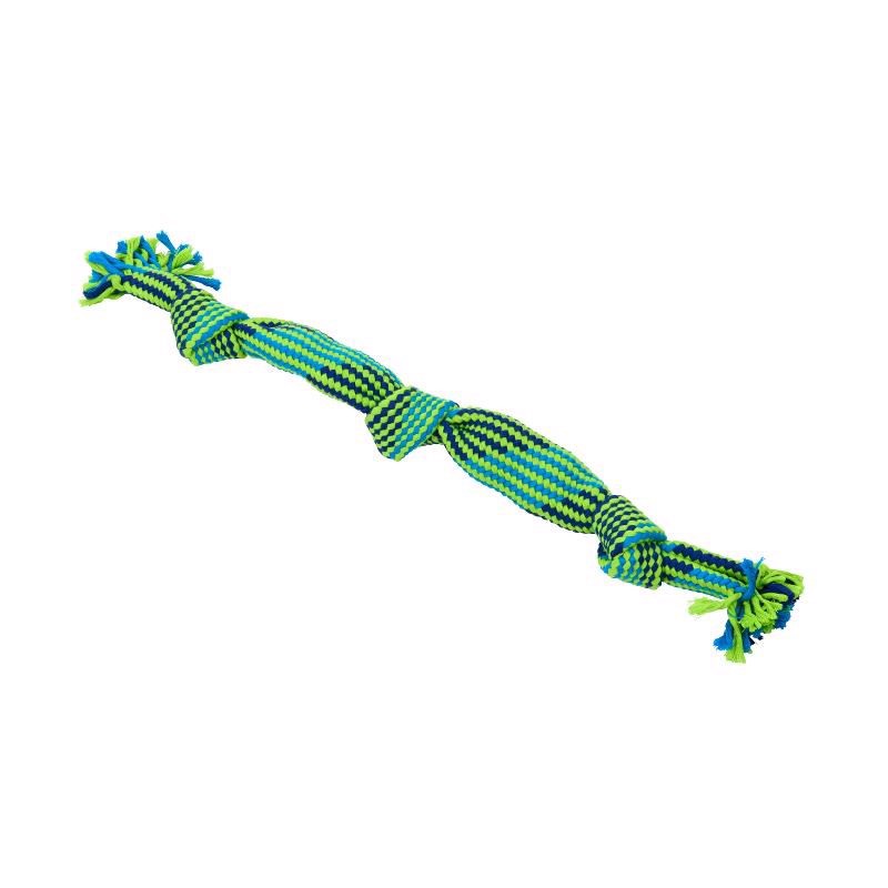  BUSTER Colour Squeak Rope, blå/lime, L, 58 cm