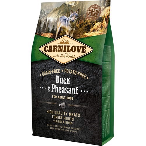 Se Carnilove Adult Duck & Pheasant, 4 kg hos MyPets.dk