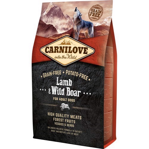 Se Carnilove Adult Lamb & Wild Boar, 4 kg hos MyPets.dk