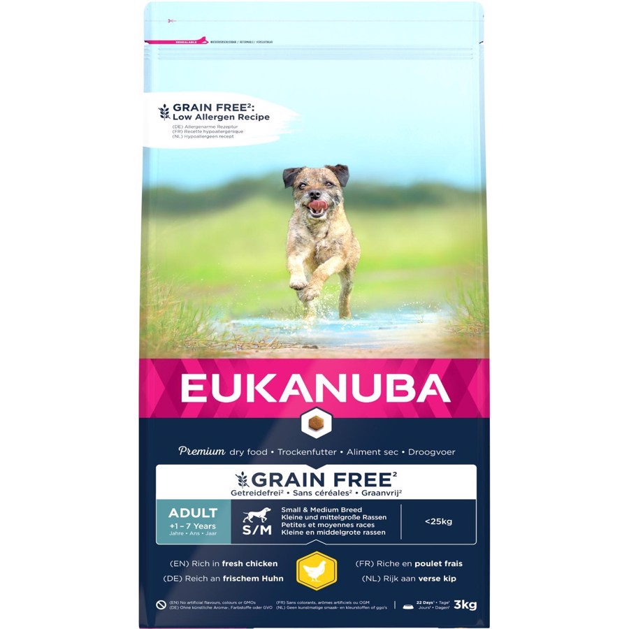 Eukanuba Adult Small/Medium Grainfree Chicken, 3 kg