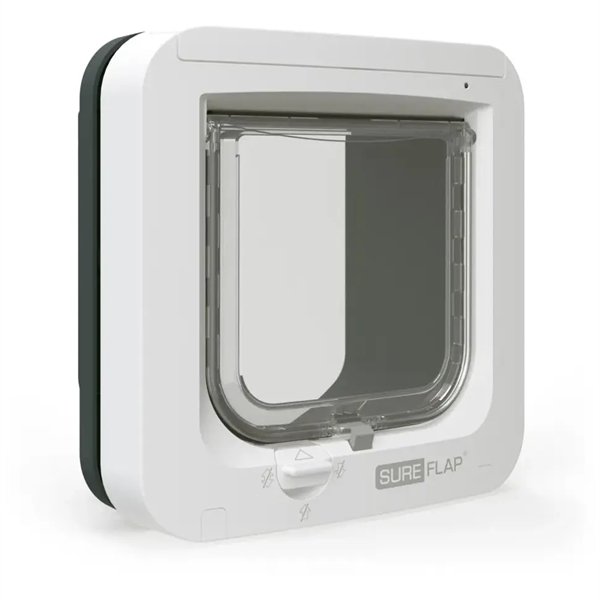 Sureflap elektronisk kattelem med chip scanner, Grå/Hvid