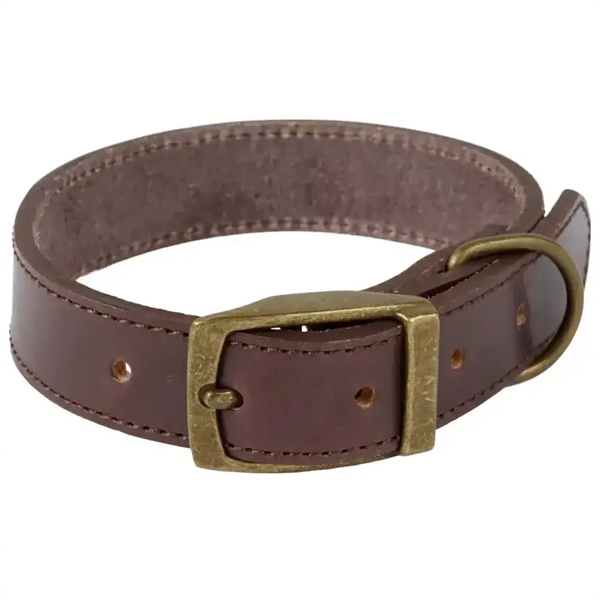 Companion læderhalsbånd, mørkebrun, 55-65 cm
