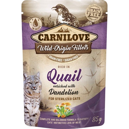 Carnilove Cat Pouch Vagtel Vådfoder Poser á 85g