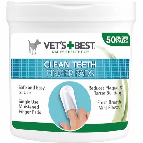 Billede af Vets Best Clean Teeth Fingertut, 50 stk hos MyPets.dk