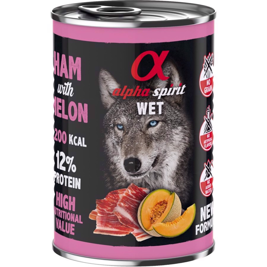 Billede af Alpha Spirit dåsemad, Ham with Melon, 400g