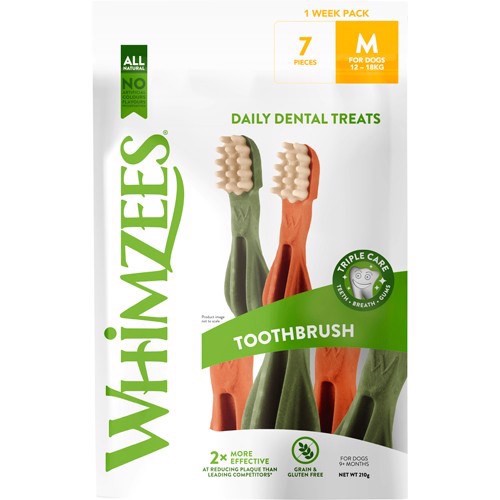 Whimzees Toothbrush Star M, 7 stk, 210g