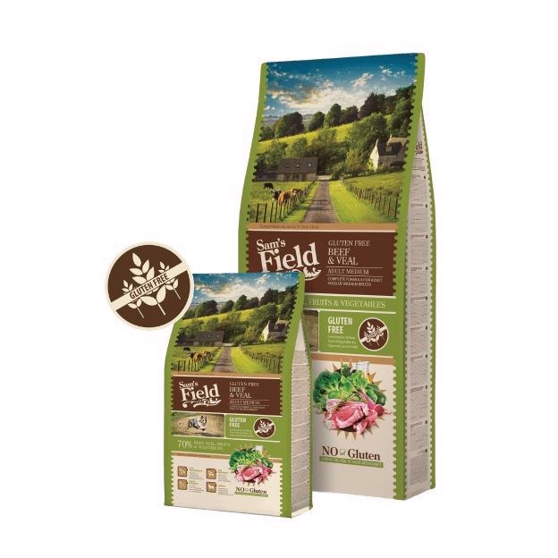 Sams Field Adult Medium Beef, 13 kg - KORT DATO