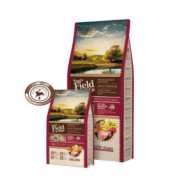 Billede af Sams Field Adult Medium Chicken, 13 kg hos MyPets.dk