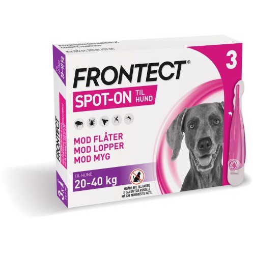 Frontect loppemiddel til hunde 20 - 40 kg, 3 x 4.0 ml
