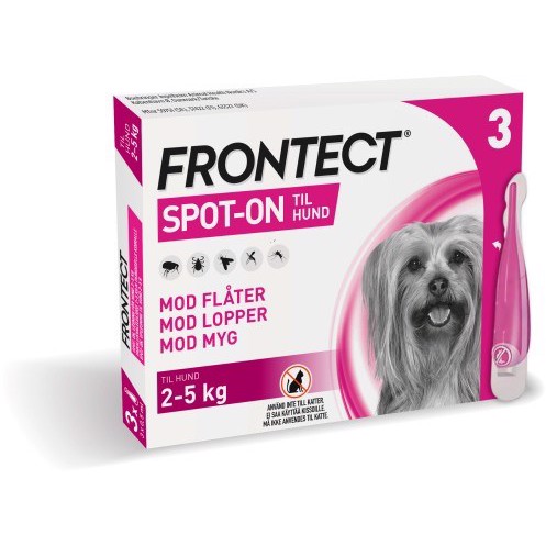 Frontect loppemiddel til hunde 2 - 5 kg, 3 x 0,5 ml