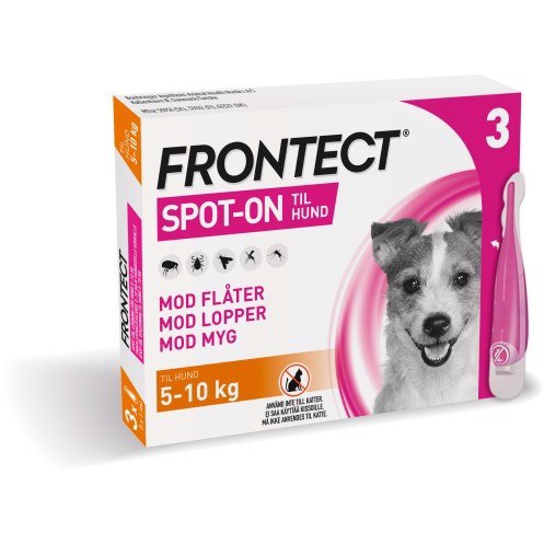 Frontect loppemiddel til hunde 5 - 10 kg, 3 x 1,0 ml