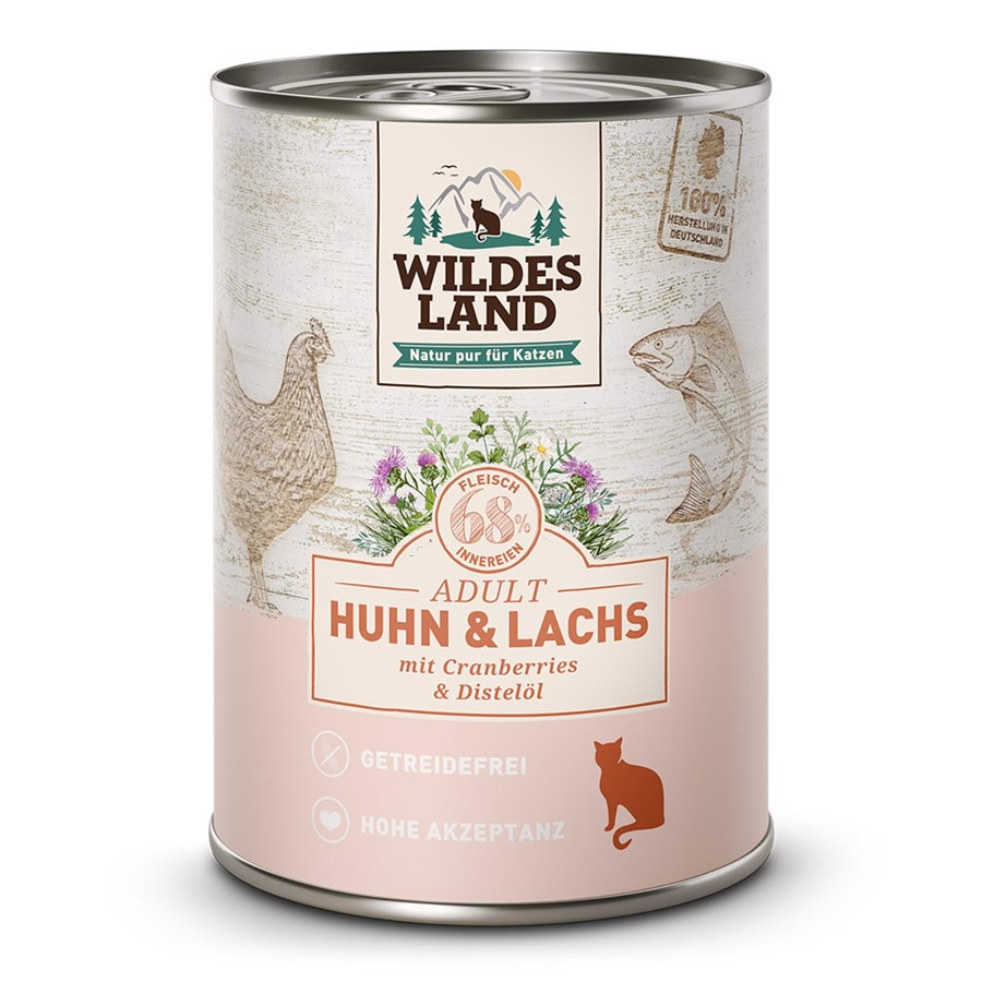 Wildes Land Cat Chicken & Salmon With Cranberries, 400g