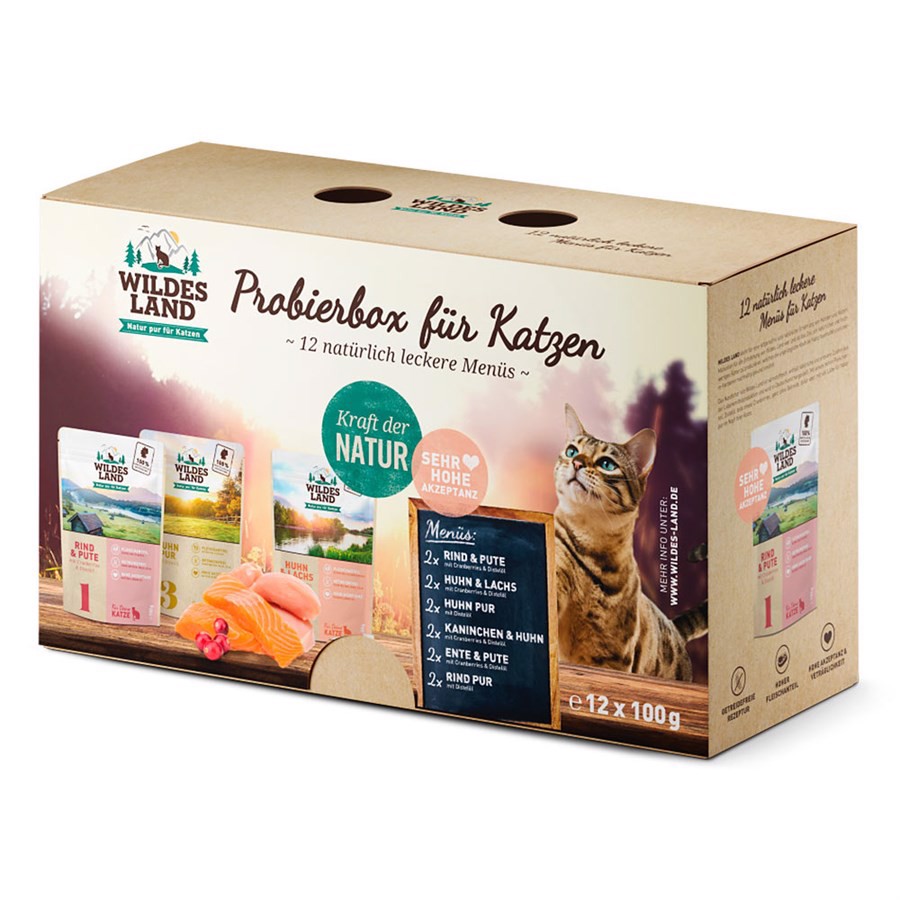 Wildes Land Cat Tastebox, 12 pouches