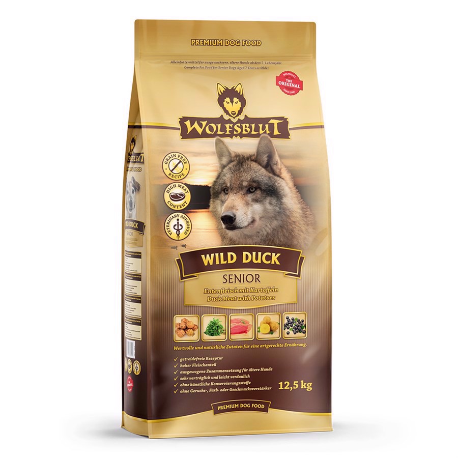 Billede af WolfsBlut Wild Duck Senior med and, 12.5 kg hos MyPets.dk