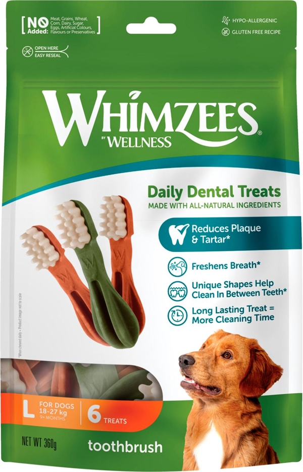 Whimzees Toothbrush Star L, 6 stk, 360g