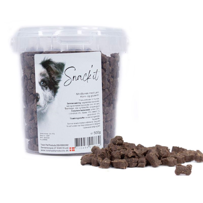 Billede af SnackIt Semi-moist mini bones, lam, 500g