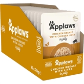 Applaws Cat Pouch Chicken Breast With Liver Jelly, 16 pouches
