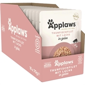 Applaws Cat Pouch Tuna Fillet With Salmon, 16 pouches