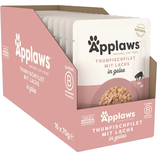Applaws Cat Pouch Tuna Fillet With Salmon, 16 pouches