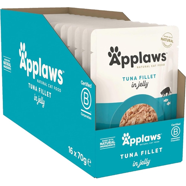 Applaws Cat Pouch Tuna Fillet in Jelly, 16 pouches