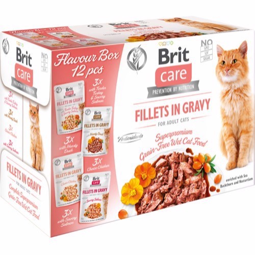 Billede af BRIT Cat Flavour Box Fillet in Gravy, 12 x 85g