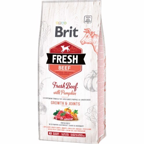 Billede af Brit Fresh Beef Puppy Large Breed, 12 kg - KORT DATO